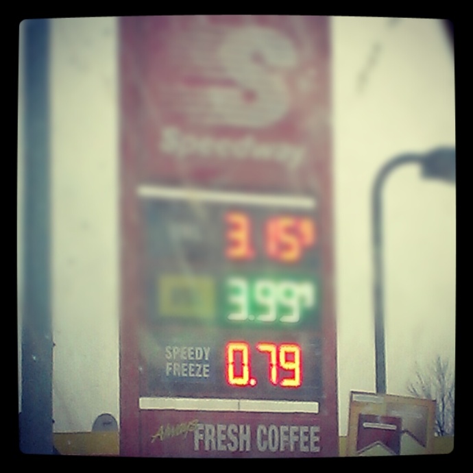 Or where else would they be advertising the price of a "Speedy Freeze" alongside gas prices?